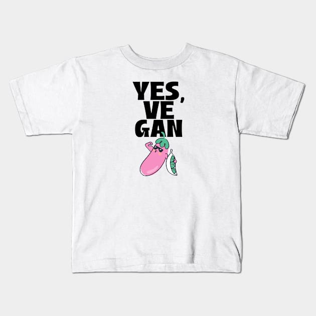 Vegan Gift Minimalist eggplant Poster Kids T-Shirt by AA